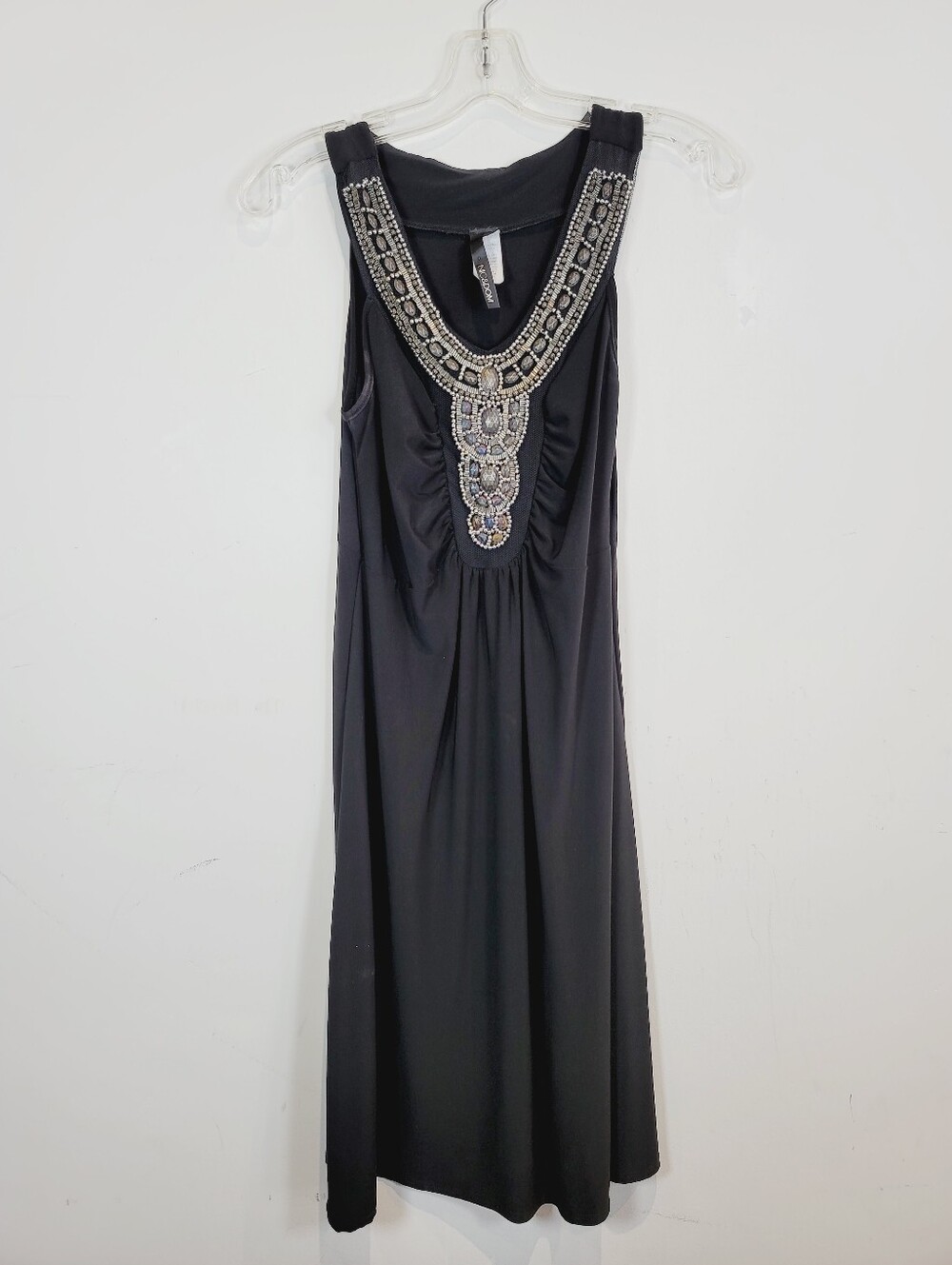 NIC&DOM Embellished Black Sleeveless Mini Dress, Size Small